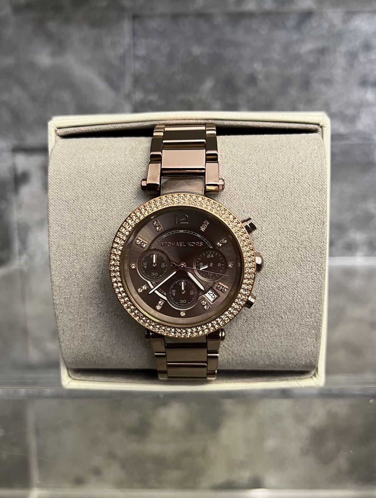 Michael Kors Parker Chronograph Stainless Steel Watch With Glitz Accents MK6378