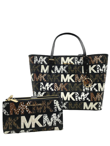 Michael Kors Jet Set Black Multi Carryall Tote