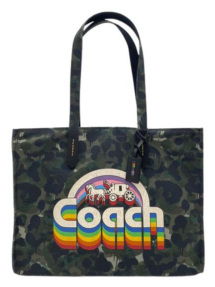 Coach Green/Blue Multi Tote Bag