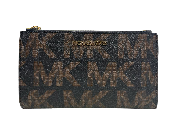 Michael Kors Jet Set Travel Black Multi Carryall Tote and Wallet Combo
