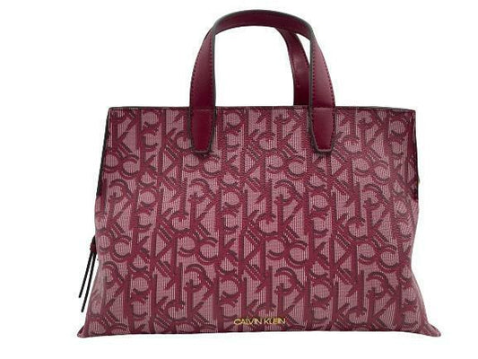 Calvin Klein Burgundy Multicolor Satchel Style H1DDJHD1