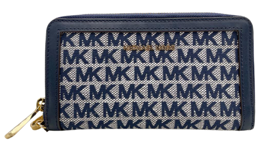 Michael Kors Jet Set Signature Ivory/Multi Flap Phone Case Wallet