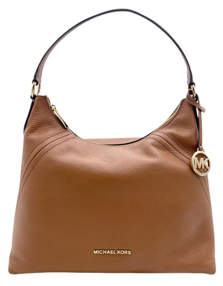 Michael Kors Aria Luggage/Brown Pebbled Leather Large Shoulder Bag