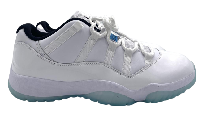 Air Jordan 11 Retro Low White/Legend Blue-White-Black Sneaker Size 10.5