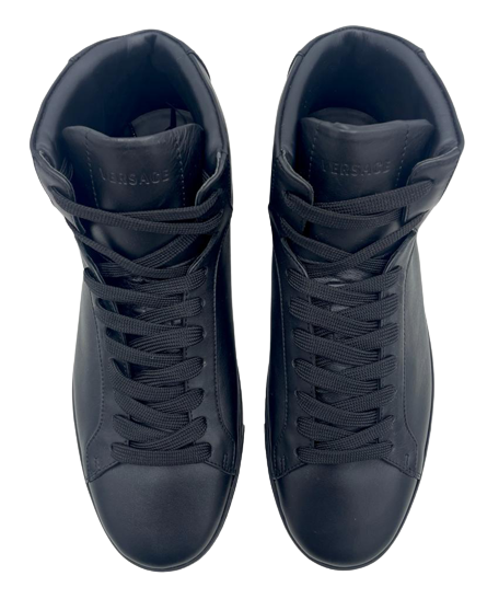 Versace Nero Vitello Black Sneaker Size 10.5