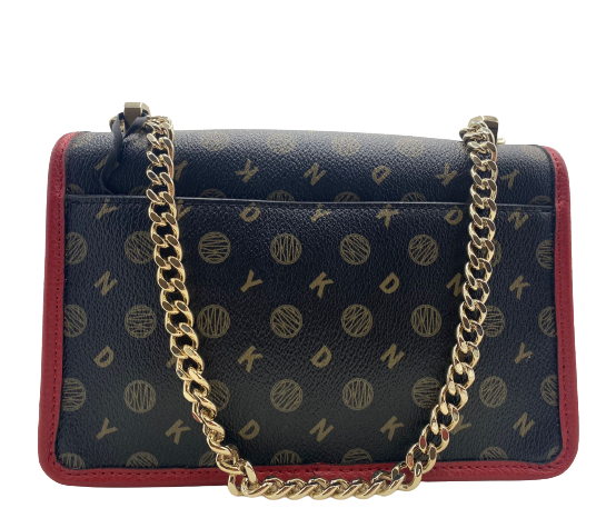 Elissa Small Heritage Signature Logo Black/Red Flap Shoulder / Handbag