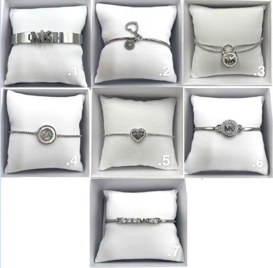 Michael Kors Silver Tone Stainless Steel Bracelets