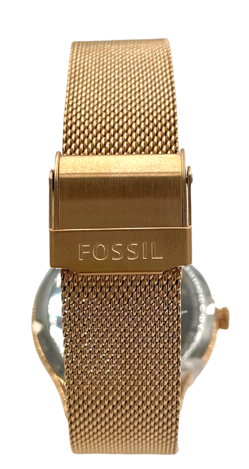Fossil Automatic Rose Gold-Tone Stainless Steel Mesh Watch BQ3713