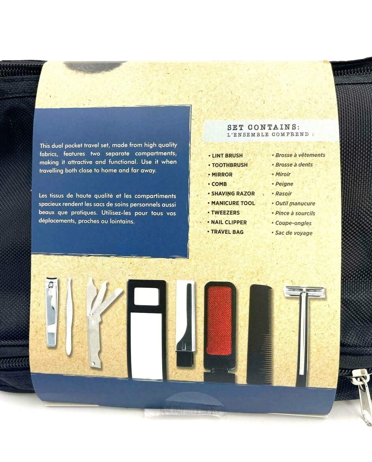 Danielle Dual Pocket Travel Set With Grooming Essentials