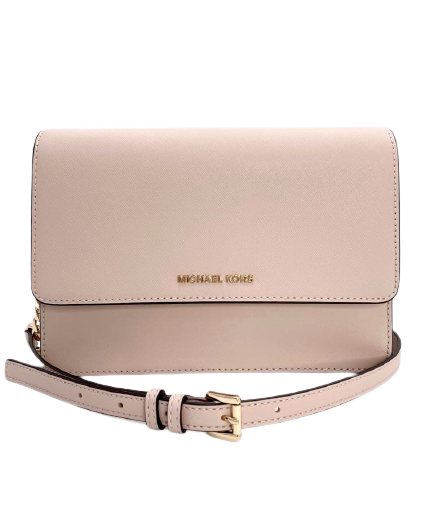 Michael Kors Daniela Soft Pink Medium Leather Gusset Crossbody Bag