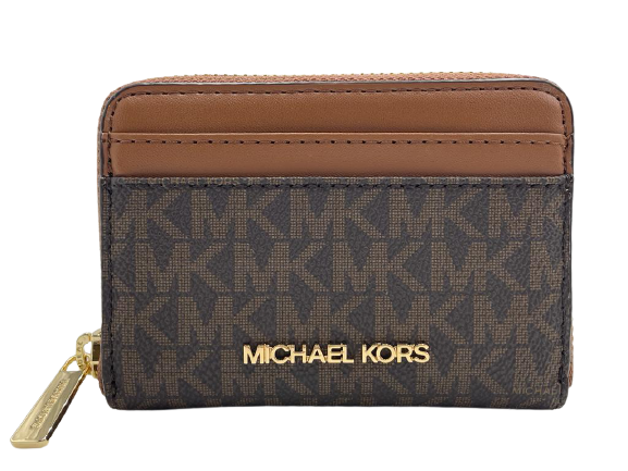 Michael Kors Emilia Signature Brown Satchel Crossbody and Wallet Combo
