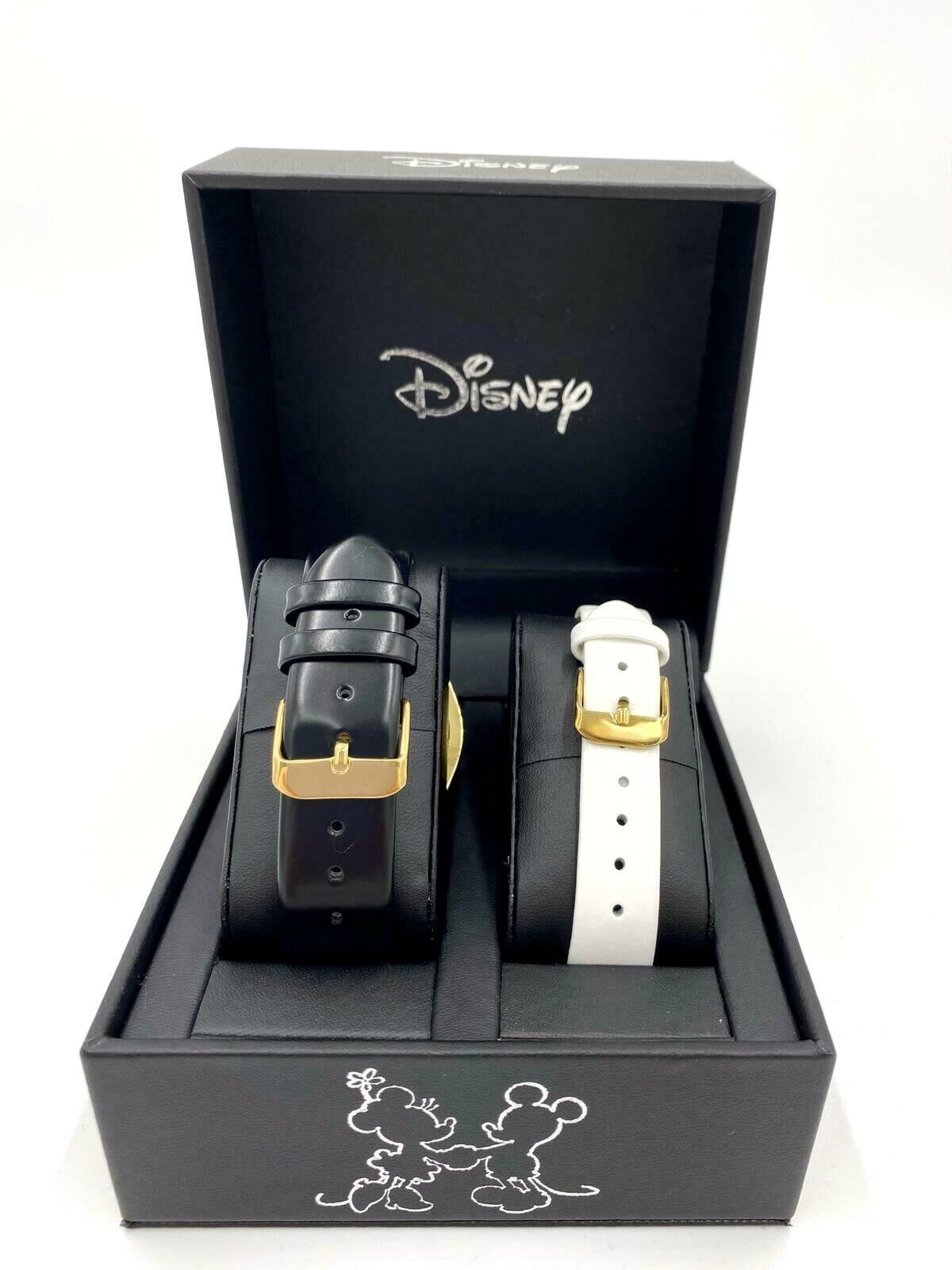 Disney His & Hers Mickey & Minnie Mouse Leather Strap Couple Set Watches