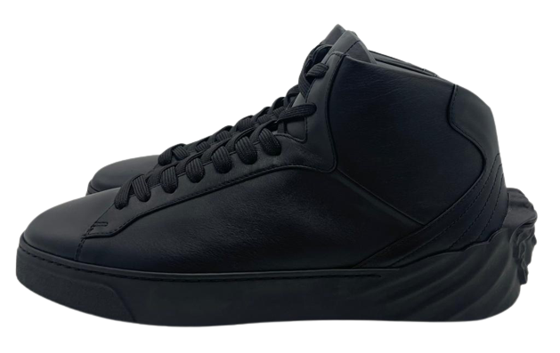 Versace Nero Vitello Black Sneaker Size 10.5