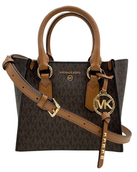 Michael Kors Kris Small Signature Brown/Acorn Satchel Bag