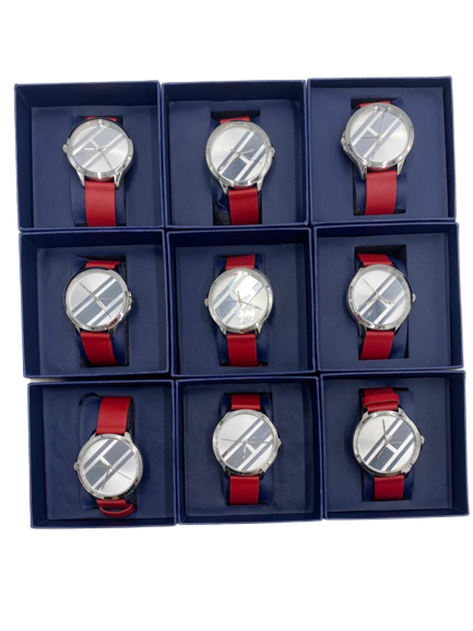 LOT OF 9 Tommy Hilfiger Red Silicone Unisex Watch 1782000