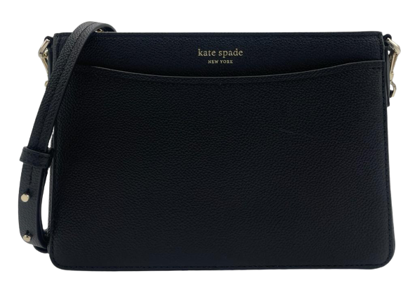 Kate Spade Pebbled Leather Medium Black Convertible Crossbody Bag