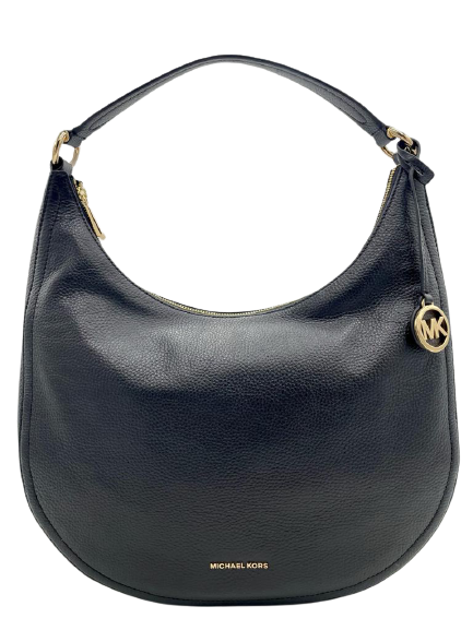 Michael Kors Lydia Large Leather Black Hobo Shoulder Bag
