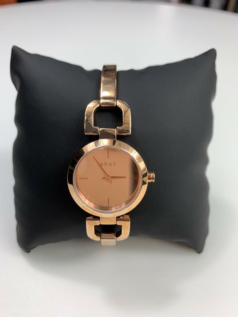 DKNY Ladies D-Link Rose Dial Rose Gold-tone Watch NY8871