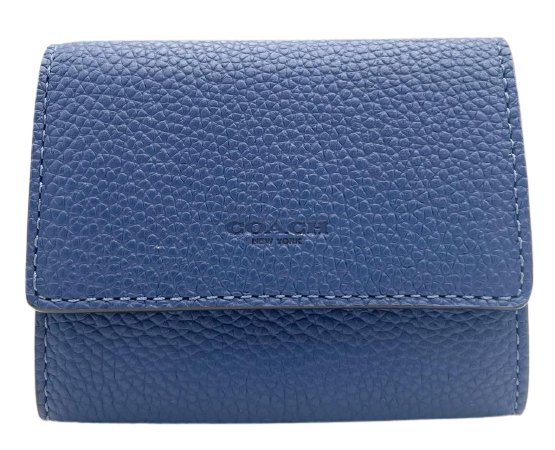 Coach Navy Blue Soft Pebbled Leather Wallet