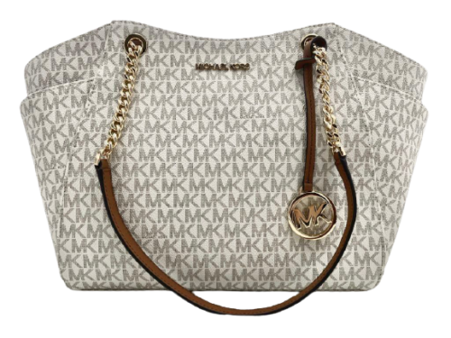 Michael Kors Vanilla Signature Chain Tote Shoulder Bag
